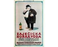 Plechová retro cedule / plakát - Zaječická hořká voda Provedení:: Papírový obraz v rámu A4