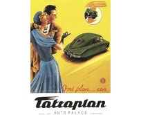 Plechová retro cedule / plakát - Tatraplan II Provedení:: Papírový obraz v rámu A4