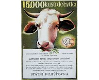 Plechová retro cedule / plakát - 15 000 kusů dobytka Provedení:: Papírový obraz v rámu A4