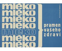 Plechová retro cedule / plakát - Mléko - pramen vašeho zdraví Provedení:: Papírový obraz v rámu A4