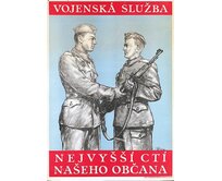 Plechová retro cedule / plakát - Vojenská služba Provedení:: Papírový obraz v rámu A4