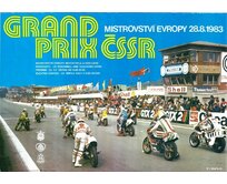 Plechová retro cedule / plakát  - Grand Prix 1983 Provedení:: Papírový obraz v rámu A4