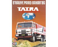 Plechová retro cedule / plakát - Rallye Paris - Dakar 1986 Provedení:: Papírový obraz v rámu A4