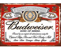 Plechová retro cedule / plakát - Budweiser Provedení:: Papírový obraz v rámu A4