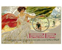 Plechová retro cedule / plakát - Pneumatici Pirelli Provedení:: Plechová cedule A5 cca 20 x 15 cm