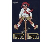 Plechová retro cedule / plakát - Pneus Pirelli Provedení:: Papírový obraz v rámu A4