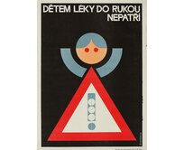 Plechová retro cedule / plakát - Dětem léky do rukou nepatří Provedení:: Papírový obraz v rámu A4