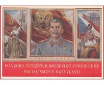 Plechová retro cedule / plakát - Po vzoru vítězných bolševiků Provedení:: Papírový obraz v rámu A4