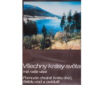 Plechová retro cedule / plakát - Všechny krásy světa... Provedení:: Papírový obraz v rámu A4