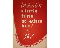 Plechová retro cedule / plakát - Všichni Češi s čistým štítem Provedení:: Papírový obraz v rámu A4