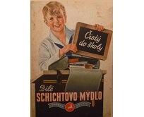 Plechová retro cedule / plakát - Schichtovo mýdlo Provedení:: Papírový obraz v rámu A4