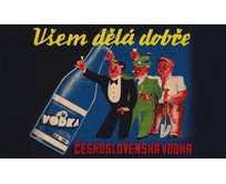 Plechová retro cedule / plakát - Československá vodka Provedení:: Papírový obraz v rámu A4