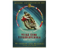 Plechová retro cedule / plakát - Velká cena Československa 1955 Provedení:: Papírový obraz v rámu A4