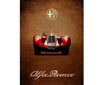 Plechová retro cedule / plakát - Alfa Romeo Provedení:: Papírový obraz v rámu A4