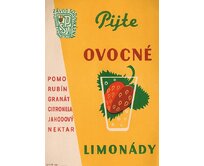 Plechová retro cedule / plakát - Pijte ovocné limonády Provedení:: Papírový obraz v rámu A4