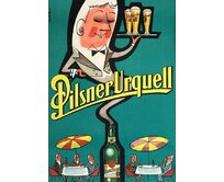 Plechová retro cedule / plakát - Pilsner Urquell Provedení:: Papírový obraz v rámu A4