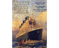 Plechová retro cedule / plakát - White Star Line Provedení:: Papírový obraz v rámu A4