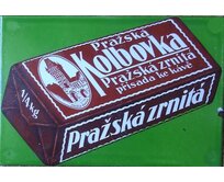 Plechová retro cedule / plakát -  Pražská Kolbovka Provedení:: Papírový obraz v rámu A4