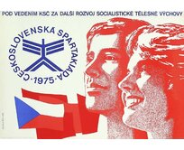 Plechová retro cedule / plakát  - Spartakiáda 1975 II Provedení:: Papírový obraz v rámu A4