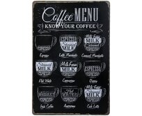 Plechová retro cedule / plakát - Coffee Menu Provedení:: Plechová cedule A4 cca 30 x 20 cm