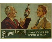 Plechová retro cedule / plakát - Pilsner Urquell III Provedení:: Papírový obraz v rámu A4