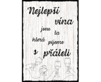 Plechová retro cedule / plakát  - Nejlepší vína... Provedení:: Plechová cedule A5 cca 20 x 15 cm