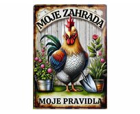 Plechová retro cedule / plakát  - Moje zahrada Provedení:: Plechová cedule A5 cca 20 x 15 cm