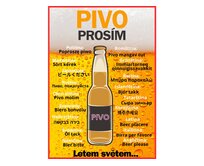 Plechová retro cedule / plakát  - Pivo prosím Provedení:: Papírový obraz v rámu A4