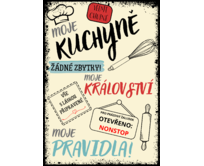 Plechová retro cedule / plakát  - Moje kuchyně II Provedení:: Papírový obraz v rámu A4