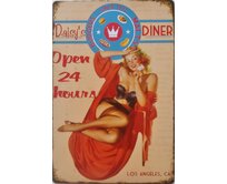 Plechová retro cedule - Daisys Diner Provedení: Hliník: 30 x 20 cm