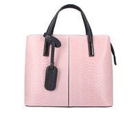Dámská kožená kabelka v kroko designu ITALY AD1211 - světle růžová