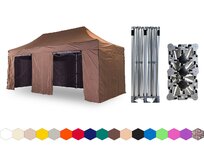 Nůžkový párty stan 3x6 m /6 noh TENTino BIG HEXAGON EXTREME Barva: 10A - HNĚDÁ 10A - HNĚDÁ