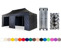 Nůžkový párty stan 3x6 m /6 noh TENTino BIG HEXAGON EXTREME Barva: 11A - ČERNÁ 11A - ČERNÁ