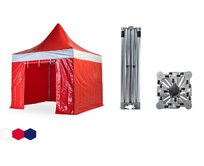 Nůžkový párty stan 3x3 m TENTino BH EXTREME PVC Barva: 7A - ČERVENÁ / RED (VOLÁNY BLÉ) 7A - ČERVENÁ / RED (VOLÁNY BLÉ)