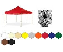 Nůžkový párty stan 3x3x3 m TENTino BIG HEXAGON Barva: 7A - ČERVENÁ 7A - ČERVENÁ