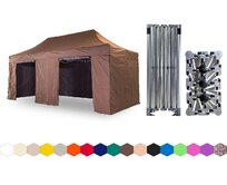 Nůžkový párty stan 3x6 m /4 nohy TENTino BIG HEXAGON Barva: 10A - HNĚDÁ 10A - HNĚDÁ