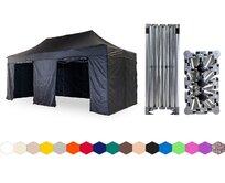 Nůžkový párty stan 3x6 m /4 nohy TENTino BIG HEXAGON Barva: 11A - ČERNÁ 11A - ČERNÁ