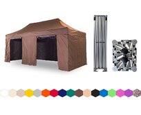 Nůžkový párty stan 4x6 m /4 nohy TENTino BIG HEXAGON Barva: 10A - HNĚDÁ 10A - HNĚDÁ