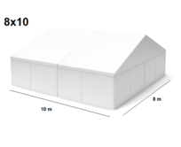 TENTino Velkokapacitní párty stan 8x10 m Stav stanu: BAZAROVÝ