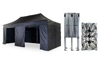 Nůžkový párty stan 4x6 m /6 noh TENTino BIG HEXAGON EXTREME Barva opláštění: 11A - ČERNÁ