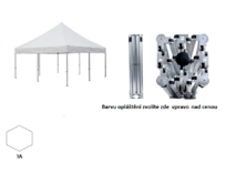 Nůžkový párty stan 5x5 m TENTino BIG HEXAGON EXTREME Barva opláštění: 1A - BÍLÁ