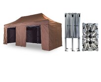 Nůžkový párty stan 4x6 m /6 noh TENTino BIG HEXAGON EXTREME Barva opláštění: 10A - HNĚDÁ