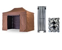 Nůžkový párty stan 3x4,5 m TENTino BIG HEXAGON Barva opláštění: 10A - HNĚDÁ