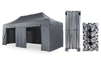 Nůžkový párty stan 3x6 m /4 nohy TENTino BIG HEXAGON Barva opláštění: 17A - ANTRACIT