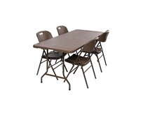 TENTino Zahradní set WOOD - STŮL 180x76 PŮL + 4x ŽIDLE