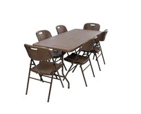 TENTino Zahradní set WOOD - STŮL 180x76 PŮL + 6x ŽIDLE