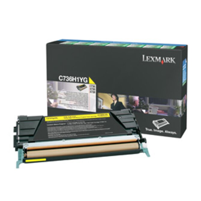 Lexmark C736, X736, X738 Yellow High Yield Return Programme Toner Cartridge (10K)