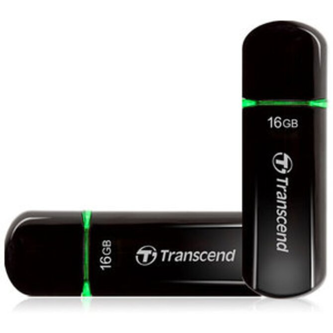 Transcend 16GB JetFlash 600, USB 2.0 flash disk, MLC, černo/zelený, LED indikace, vysokorychlostní, 32MB/s R, 12MB/s W