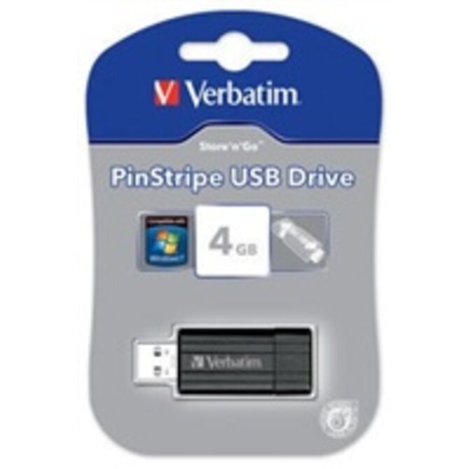 VERBATIM USB Flash Disk Store 'n' Go PinStripe USB 4GB, černý