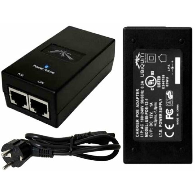 Ubiquiti POE-24, PoE adapter 24V/1A (24W), včetně napájecího kabelu